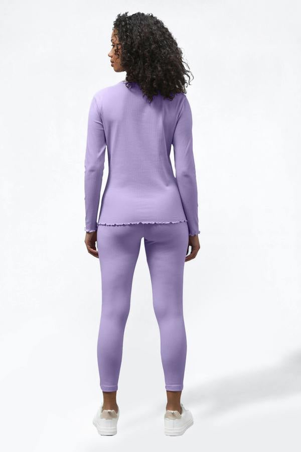 ENORSIA Lettuce Hem L/S T-shirt & Leggings Co-order Sets