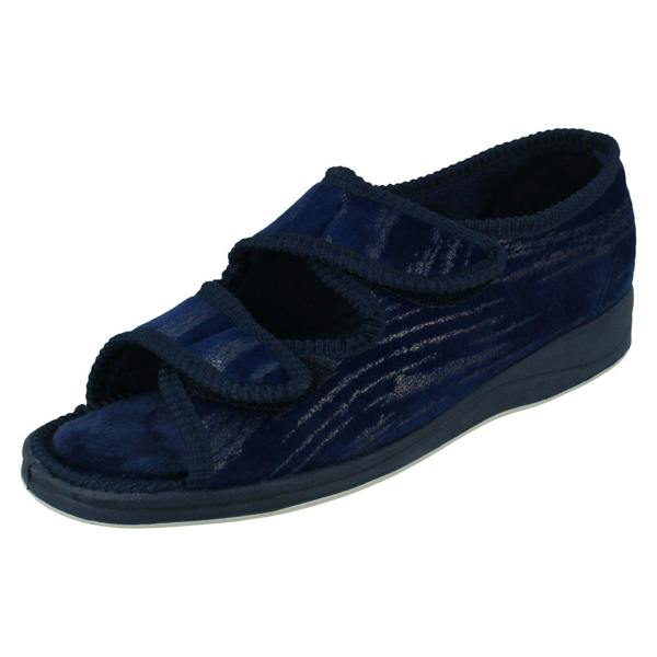 Padders Ladies Padders Wide Fitting Open Toe Slippers - Lydia