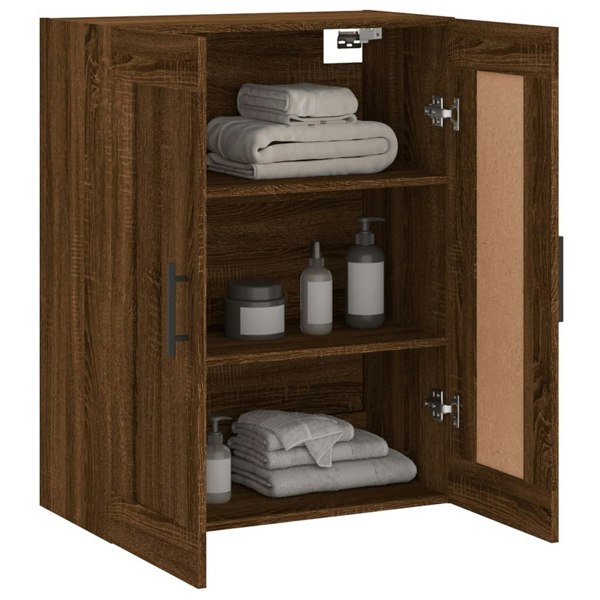 Berkfield Wall Mounted Cabinet Brown Oak 69.5x34x90 cm Engineered Wood