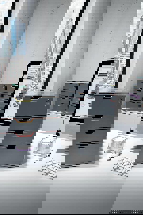 Durable VARICOLOR SAFE 4 Drawer Lockable GDPR Colour Coded Desktop Storage | A4+