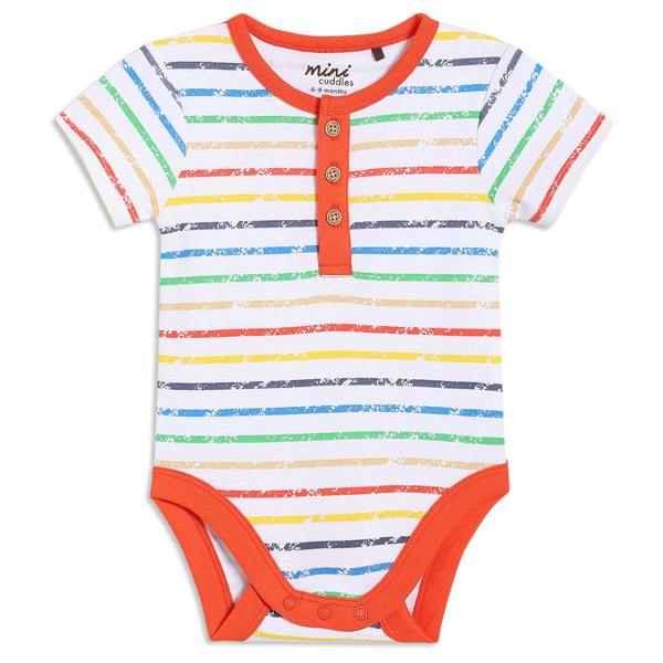 Mini Cuddles Baby Boys 3pk Printed Bodysuits, Multicolour