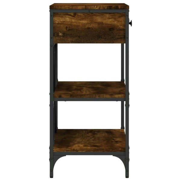 Berkfield Console Table Smoked Oak 75x34.5x75 cm Engineered Wood