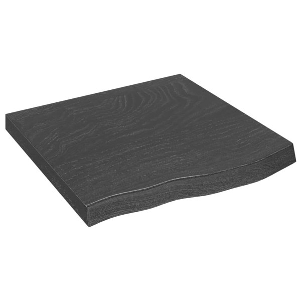 Berkfield Wall Shelf Dark Grey 60x60x6 cm Treated Solid Wood Oak