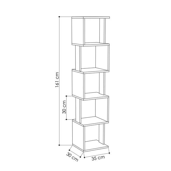 Decortie Piri 5 Tier Tall Freestanding Bookcase (H) 161cm