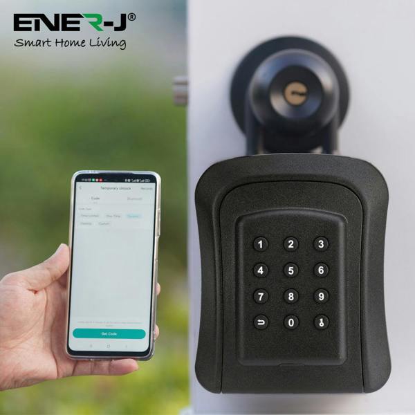 ENER-J Smart Key Lock Box, Smart Key Cabinet, Bluetooth App-Controlled, IP45 Rated, Sturdy and Reliable