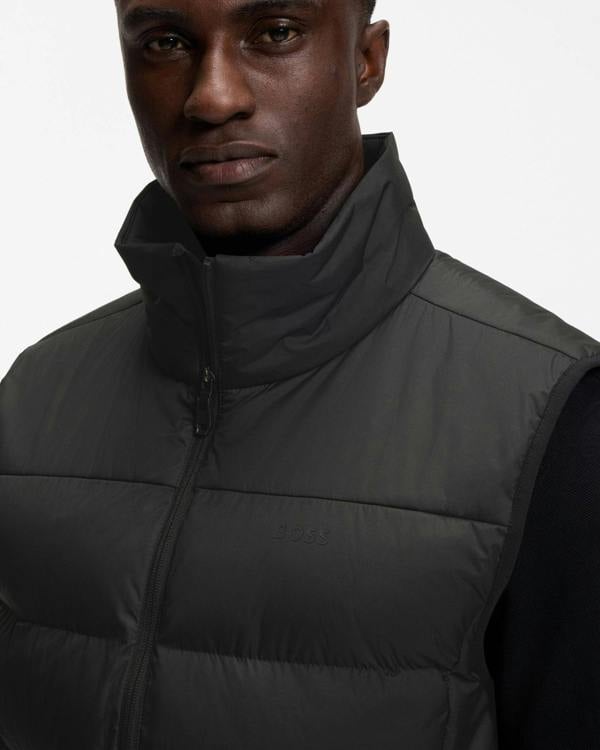 BOSS Green OW Urbanex Mens Puffer Gilet - Black 001 | CHO | Designer Mens,Gilets,Padded Gilets