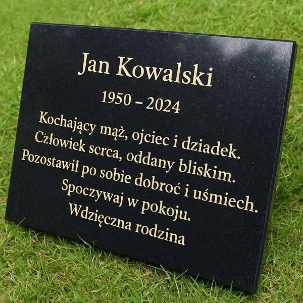 Memorials Direct Personalised Granite Memorial Plaque with Stand - Built To Last Forever Polish