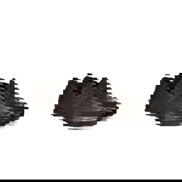 Lorenzo Grained Leather Loafers - Coffee