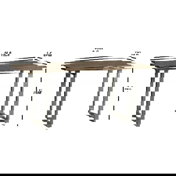 IH Design Linden Live Edge Medium Sized Dining Table 1.5M Wood & Metal