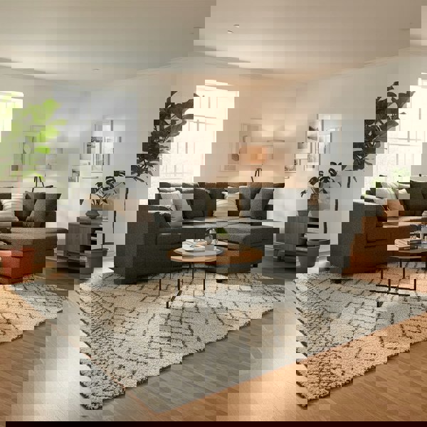 Furnishings For Less Monaco Chenille Fabric 4 Seater L Shaped Corner Sofa