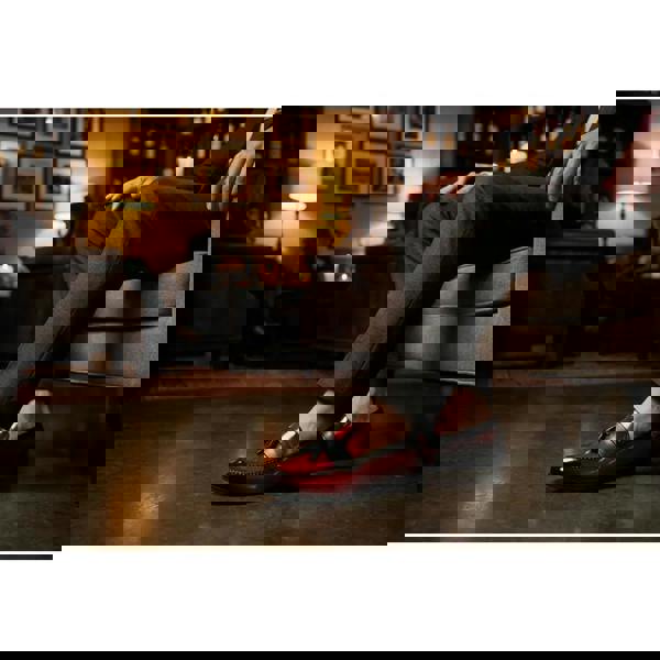 Dolcetto Men's Tassel High-Gloss Slip-On Loafers