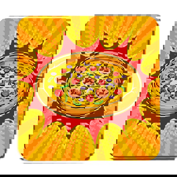 Benjamin Tate Design Round pizza pop art retro (Coaster)