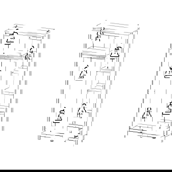 Furniture To Go Barcelona Wardrobe with 2 doors + 1 mirror door + 2 drawers Matt Black