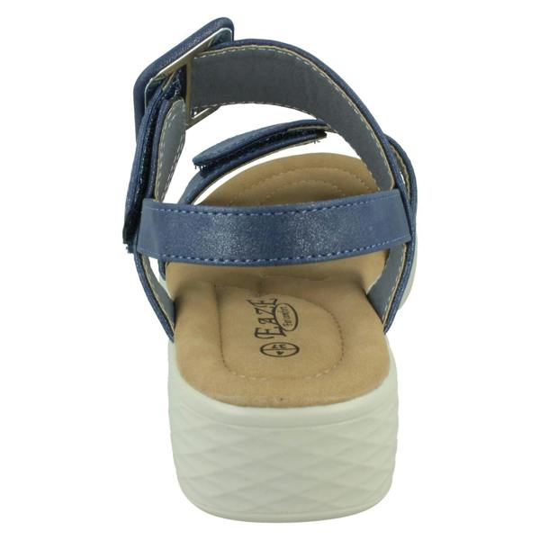 Eaze Ladies Eaze Low Wedge Mule Sandal with Chunky Buckle Strap F12080