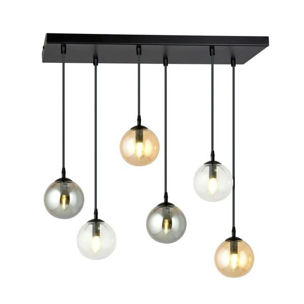 Emibig COSMO Pendant lamp  6 x E14 Black with Transparent, Graphite and Amber Shade