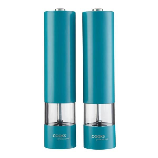 Cooks Professional Electric Salt and Pepper Mill Set | Teal