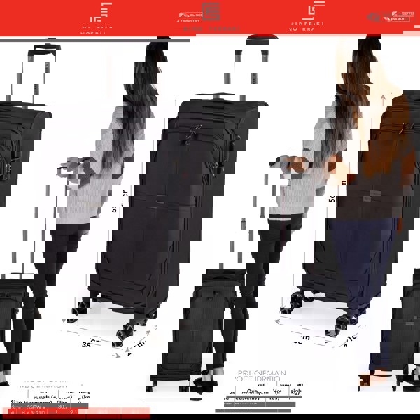 Gino Ferrari Omis Lightweight Soft Shell Suitcase with Wheels TSA Lock Hold Luggage