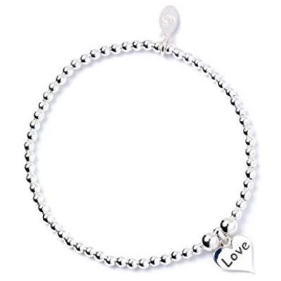 Mylee London Love Heart on Silver Ball Bead Bracelet