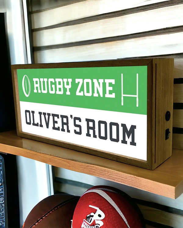 Personalised Rugby Light Box Sign, LED Room Decor for Sports Fans