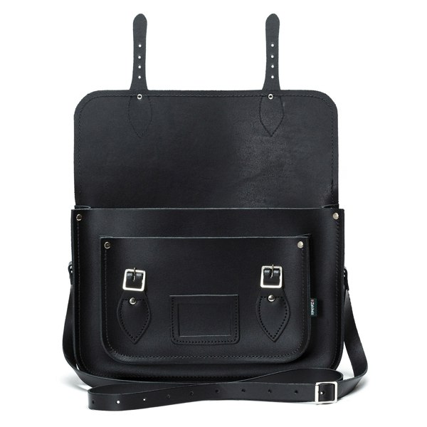 Black Leather Satchel - Satchel - Zatchels