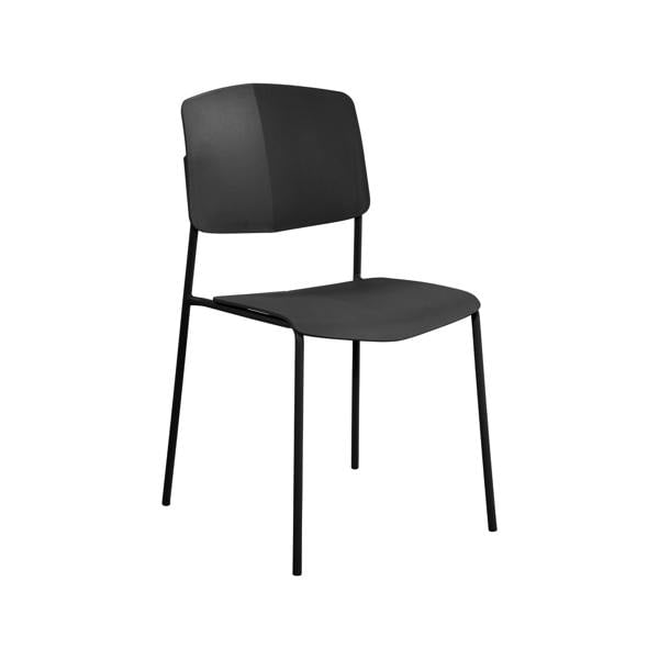 Core Products Set of Four Stackable Academy Black Kitchen Dining Chiars