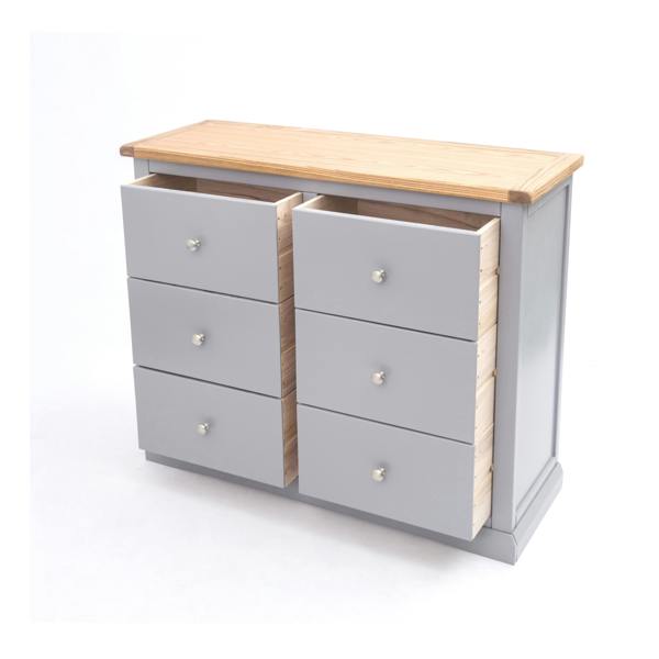 Cabinet Bits Rocca 6 Drawer Chest of Drawers Chrome Knob