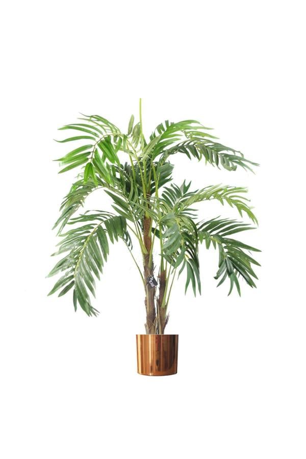 Dyzi Artificial Palm Tree With Pot And Metal Planter 120cm
