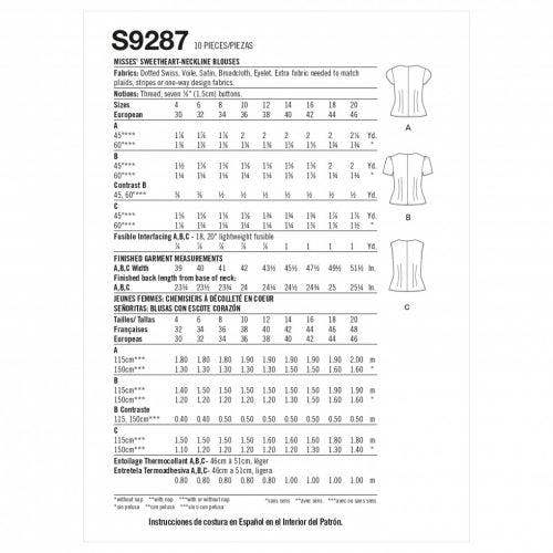 Simplicity Sewing Pattern 9287, Tops, Vintage Style for Women, AX5 (4-6-8-10-12) - Intermediate