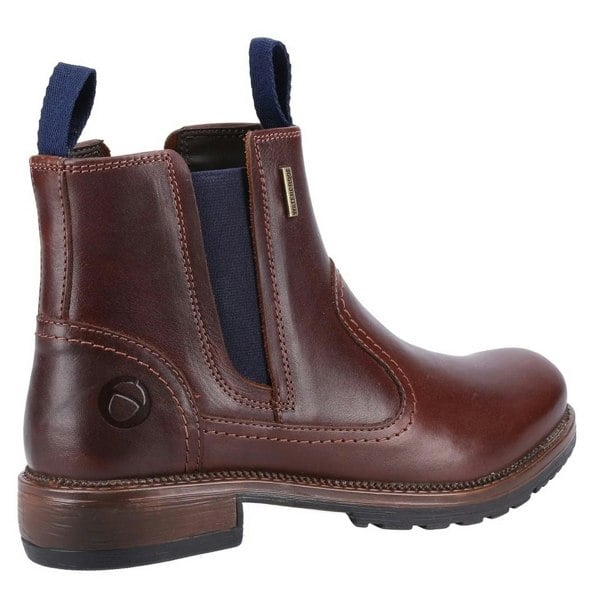 Cotswold Women's Laverton Slip On Leather Ankle Boot - Brown/Navy