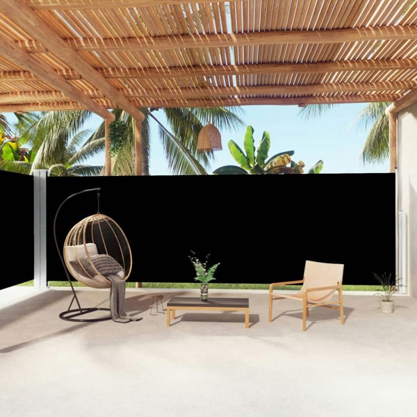 Berkfield Retractable Side Awning Black 200x1000 cm