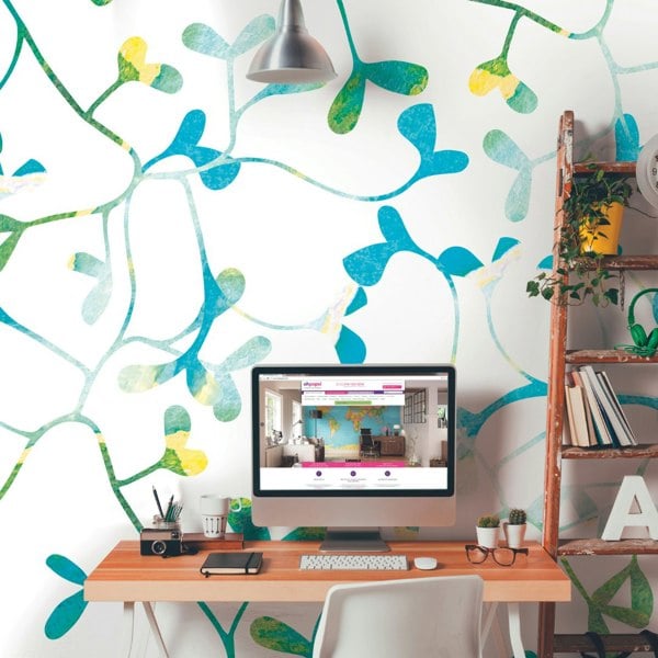 Origin Murals Watercolour Petals - Blue