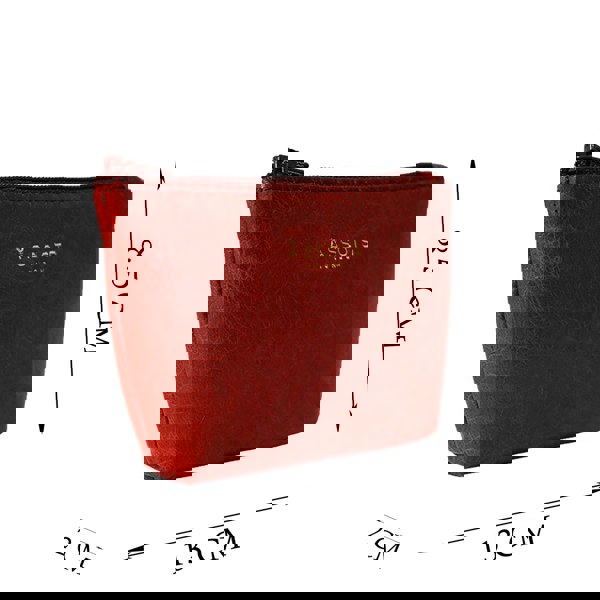 Assots London 'Diana' Red Full Grain Leather Zip Top Coin Purse