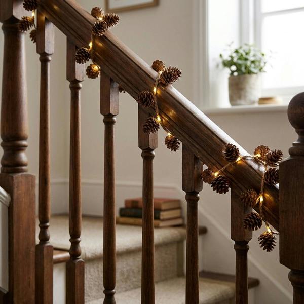 Garden Greatness 2M Luminous Autumn Pinecone LED Garland