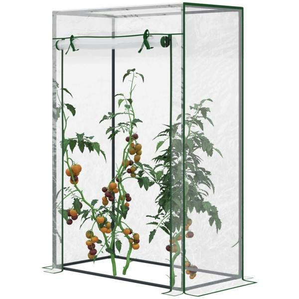 Dyzi 100x50x150cm Walk-In Greenhouse Steel Frame PVC Cover Green