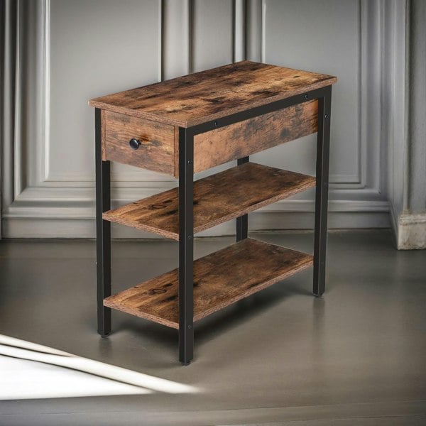 Rafaelo Mobilia Nighstand With 2 Shelves & Drawer