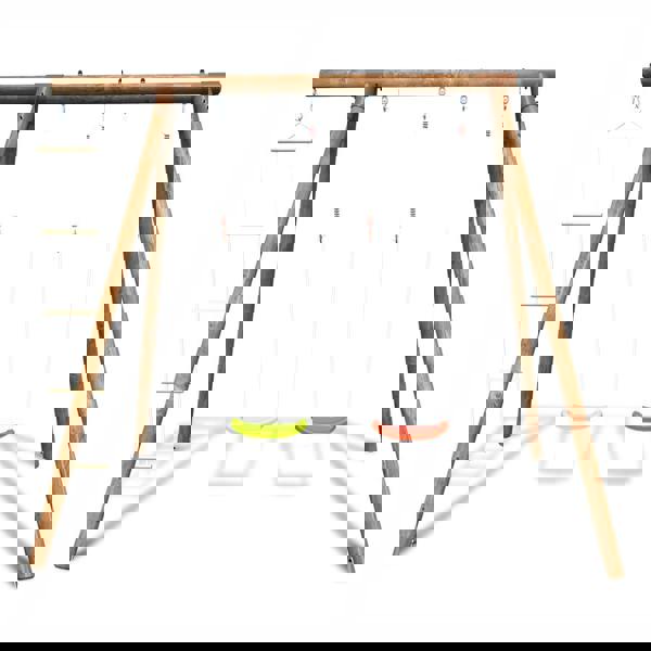 Soulet Arthur Double Wooden Swing Set with Rope Ladder