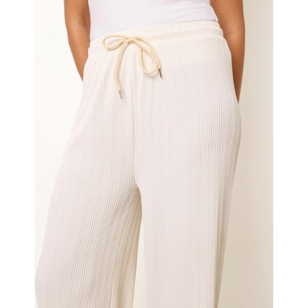 Blue Vanilla Ribbed Wide Leg Trousers