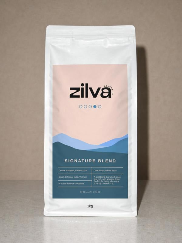 Zilva Signature Blend Speciality Coffee Beans - Dark Roast - 1Kg
