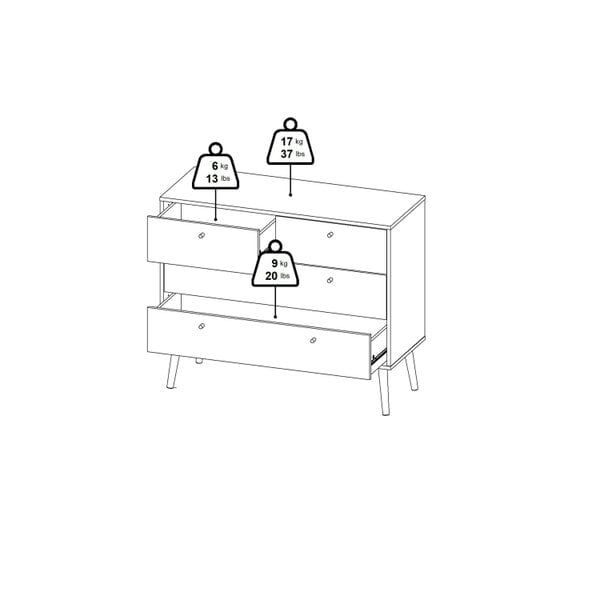 Wyld Haus Quietbloom White Wooden Chest 4 Drawers