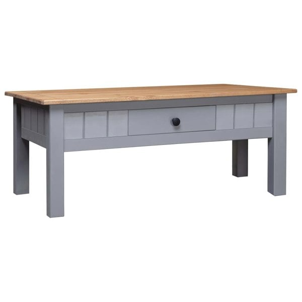 Berkfield Coffee Table Grey 100x60x45 cm Solid Pine Wood Panama Range
