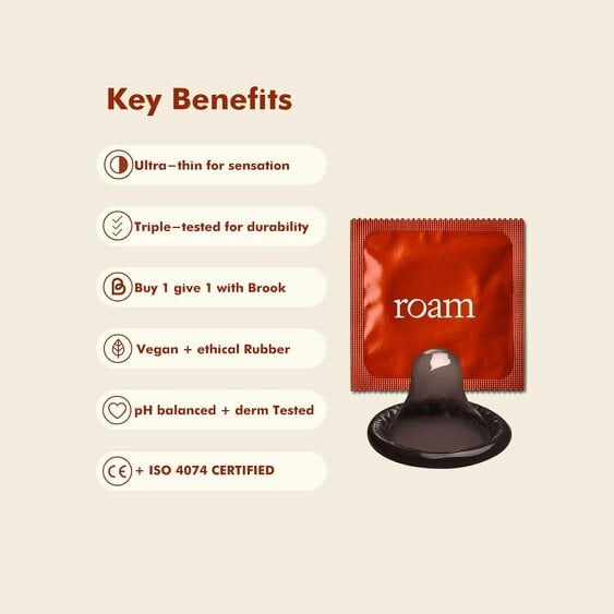 Roam Libido For Him & Dark Brown Condom Bundle - Male Energy & Vitality Support
