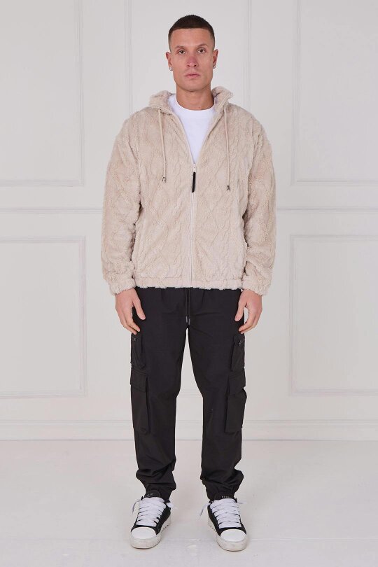 Luxe Textured Faux Fur Zip Jacket