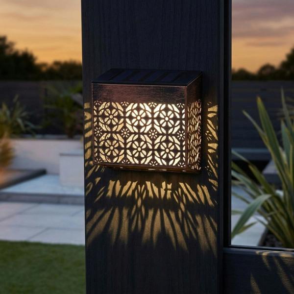 Garden Greatness Maroc Solar Wall Fence Decorative Post Light