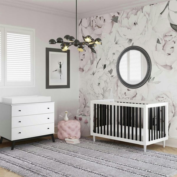 Dorel Home Rowan Valley Convertible Cotbed White/Black