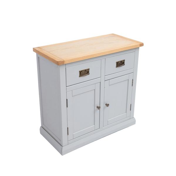 Cabinet Bits Loreo Light Grey 2 Drawer 2 Door Sideboard Brass Drop Handle
