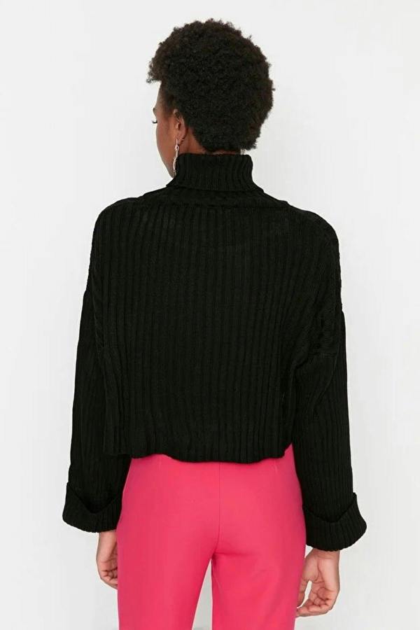 WOVCOR Crop Basic Knit Sweater