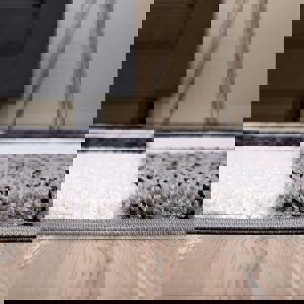 Geometric Design Thick Shaggy Area Rugs Grey