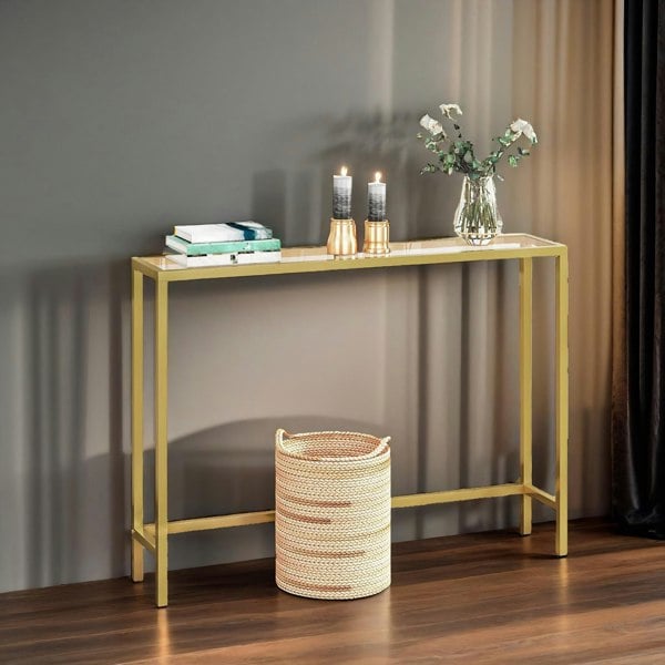 Rafaelo Mobilia Gold Metal Hallway Console Table