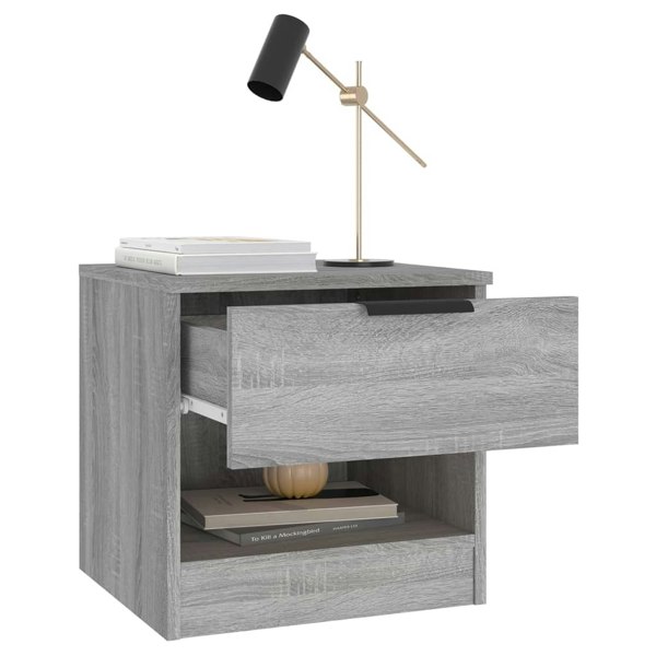 Berkfield Bedside Cabinets 2 pcs Grey Sonoma Engineered Wood