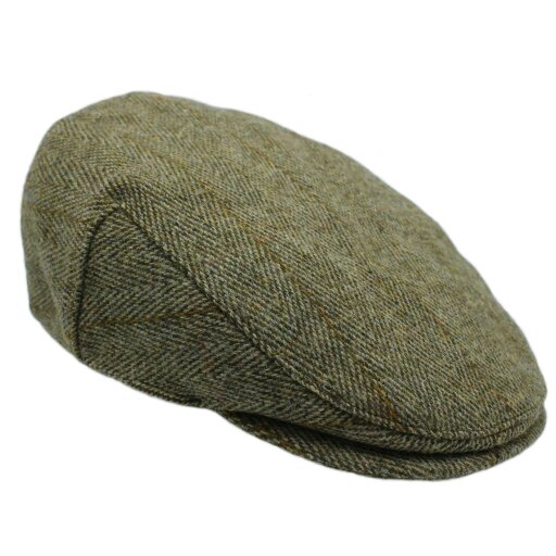 Heather Hats & Accessories Derby Tweed Flat Cap, Satin Lining, Outdoor Wear, Sage